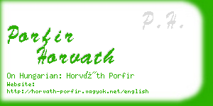 porfir horvath business card